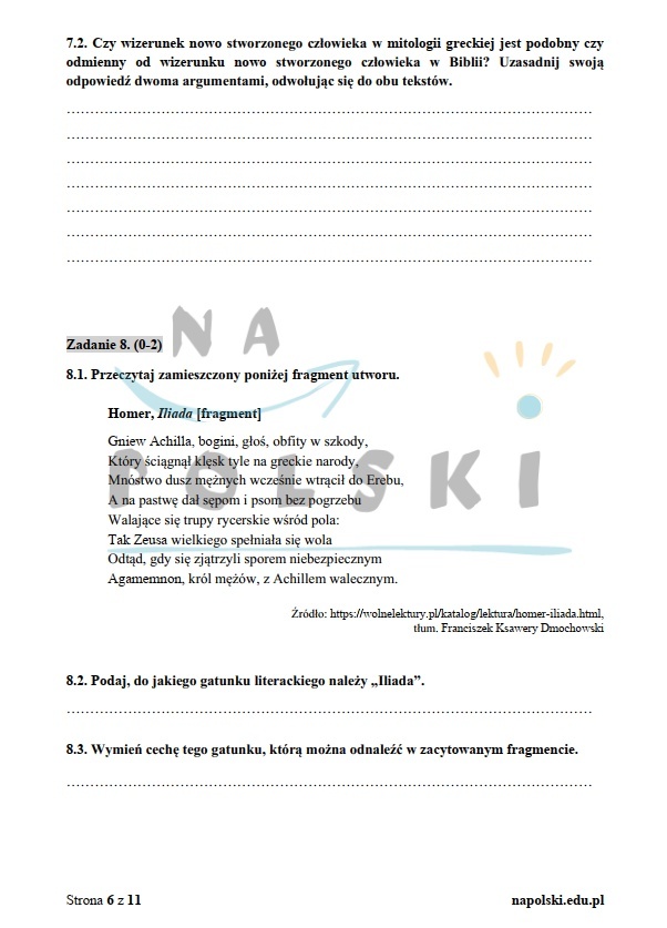 Antyk - test historycznoliteracki | Na Polski